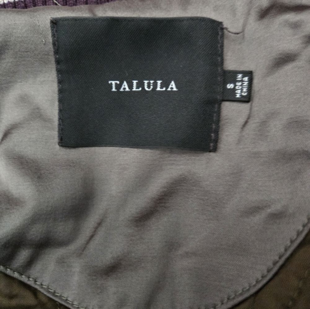 TALULA Aritzia Floral and Skull Embroidered Green Bomber Jacket. Small - Picture 12 of 16